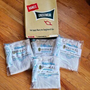 Vintage Hanes Mens Thermal Long Sleeve Shirt 4-Pack Size Large Size 40 NEW NOS